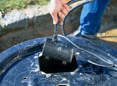 Installing water feature in the garden