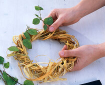 Bellis and hornbeam wreath