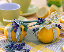 Citrus limon (lemon), Lavandula (lavender)