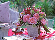 Early autumn bouquet with Rosa (roses), Antirrhinum (snapdragon)