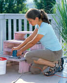 Repainting the flower staircase