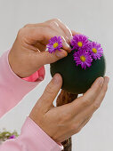 Ball made of autumn aster branches