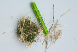 Eggshells as vases on moss (2/5)