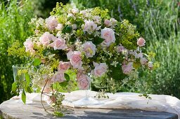 Festive flower arrangement with roses