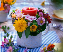 Kranz aus Phlox (Flammenblume), Heliopsis (Sonnenauge), Coreopsis