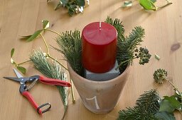 Advent wreath from single pots 3/5