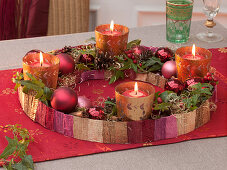 Advent wreath in oriental colors