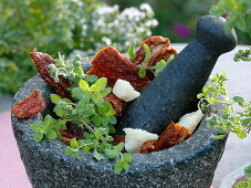 Homemade tomato pesto from dried tomatoes