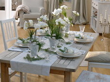 Christmas orchids - table decoration in white