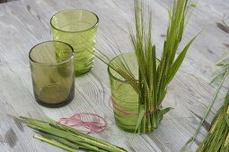 Barley wrapped jars as vases 1/2