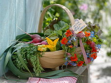 Gift basket with vegetables from own harvest