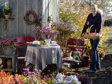 Set table at the garden house