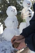 Mini snowmen with nature decoration (3/6)