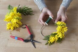 Mimosa wreath