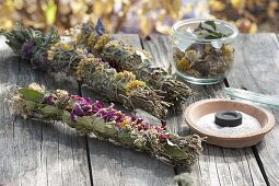 Making Incense from collected and dried herbs