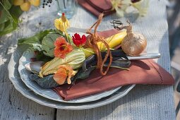 Herbstliche Gemüse-Tischdeko