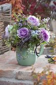 Autumn bouquet with vegetables and herbs