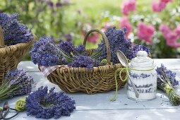 Gift basket with lavender and lavender sugar