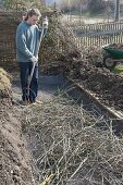 Create a hillside bed in a vegetable garden