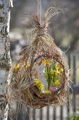 Making a globe basket as a hanging flower basket