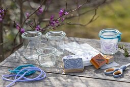 Dress glasses with stamped paper strips