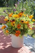 Garden party with orange lanterns as decoration