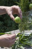 Green apples and meadowsweet summer wreath