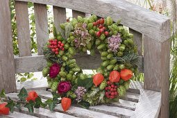 Hopscotch with wild fruits and flowers