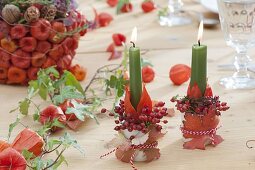 Autumn physalis table decoration