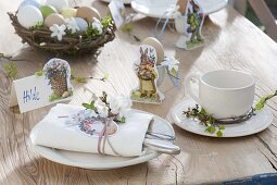 Table decoration with Easter wafers