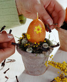 Easter egg candles nicely decorated