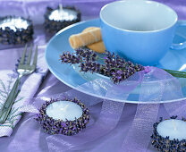 Lavender manchette for tea lights (3/3)