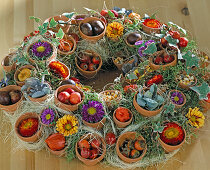 Wreath from clay pots (5/5) Autumn