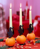 Father Christmas candle holder with oranges (2/2)