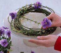 Wreath of jasmine vines with viola (3/4)