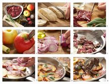 How to prepare Italian chicken liver crostinis with grilled apples and sage