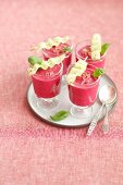 Cold beetroot soup with cucumber