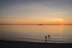 A beach by sunset on the island of Öland in the south of Sweden