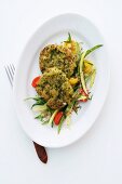 Lamb fritters with herbs