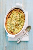 Courgette gratin in a baking dish