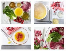 How to make a fruity leaf salad with a raspberry dressing