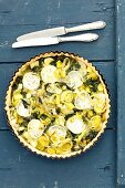 Spinach tart with leek and goat's cheese