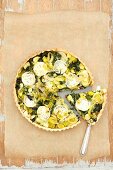 Tart with spinach, leeks and goat s cheese
