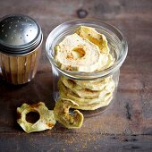 Dried apple rings with cinnamon