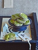 Quick and easy matcha tea cookies with white chocolate for Christmas