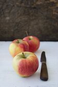 Apples with a knife