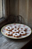 Shortbread biscuits with icing sugar