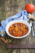 Lamb and pumpkin stew with raisins