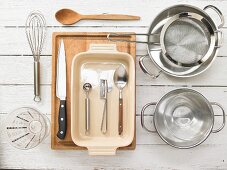 Kitchen utensils for making granita with melon