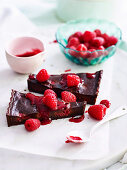 Dark chocolate and raspberry tart